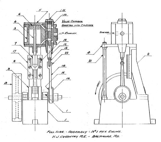 H.J. Coventry live steam vertical engine castings