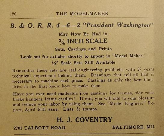 3/4" scale P-7 The Modelmaker Magazine H.J. Coventry
